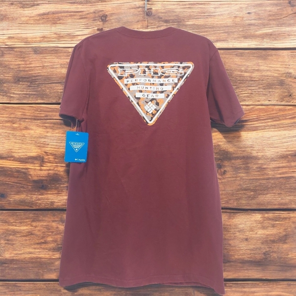 Columbia Purple Short Sleeve Tee Classic Crew Neck - Picture 2 of 3